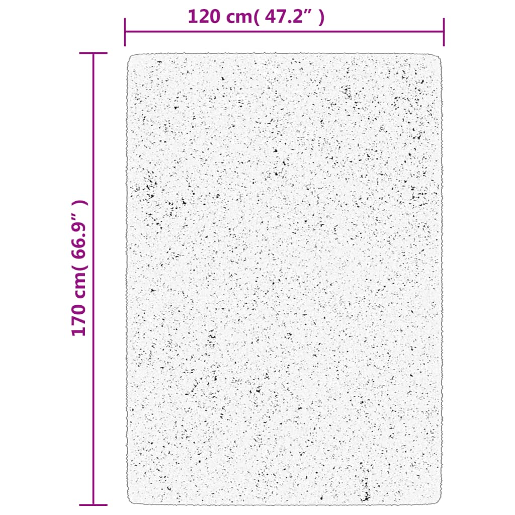 Tappeto Shaggy PAMPLONA a Pelo Lungo Moderno Crema 120x170 cm | homemem39