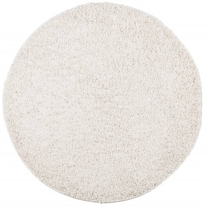 Tappeto Shaggy PAMPLONA a Pelo Lungo Moderno Crema Ø 80 cm - homemem39