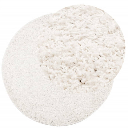Tappeto Shaggy PAMPLONA a Pelo Lungo Moderno Crema Ø 80 cm - homemem39