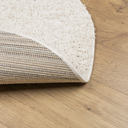 Tappeto Shaggy PAMPLONA a Pelo Lungo Moderno Crema Ø 80 cm - homemem39