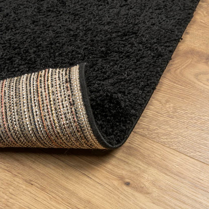 Tappeto Shaggy PAMPLONA a Pelo Lungo Moderno Nero 120x170 cm - homemem39