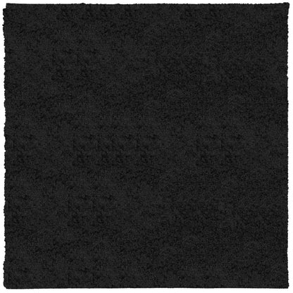 Tappeto Shaggy PAMPLONA a Pelo Lungo Moderno Nero 160x160 cm - homemem39