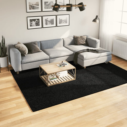Tappeto Shaggy PAMPLONA a Pelo Lungo Moderno Nero 200x280 cm - homemem39