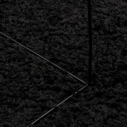 Tappeto Shaggy PAMPLONA a Pelo Lungo Moderno Nero Ø 280 cm - homemem39