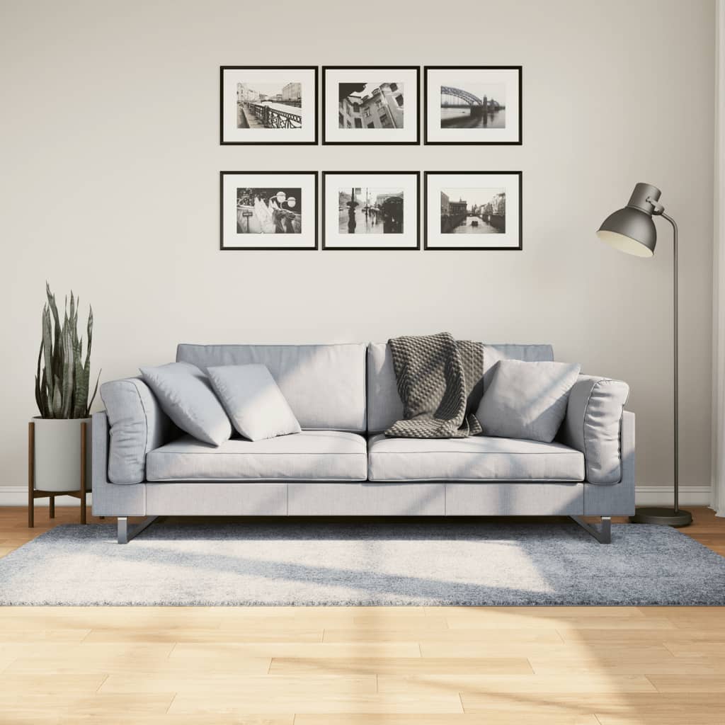 Tappeto Shaggy PAMPLONA a Pelo Lungo Moderno Blu 100x200 cm - homemem39