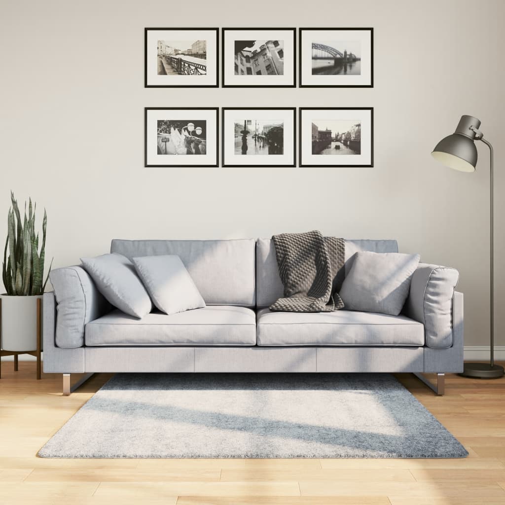 Tappeto Shaggy PAMPLONA a Pelo Lungo Moderno Blu 120x120 cm - homemem39