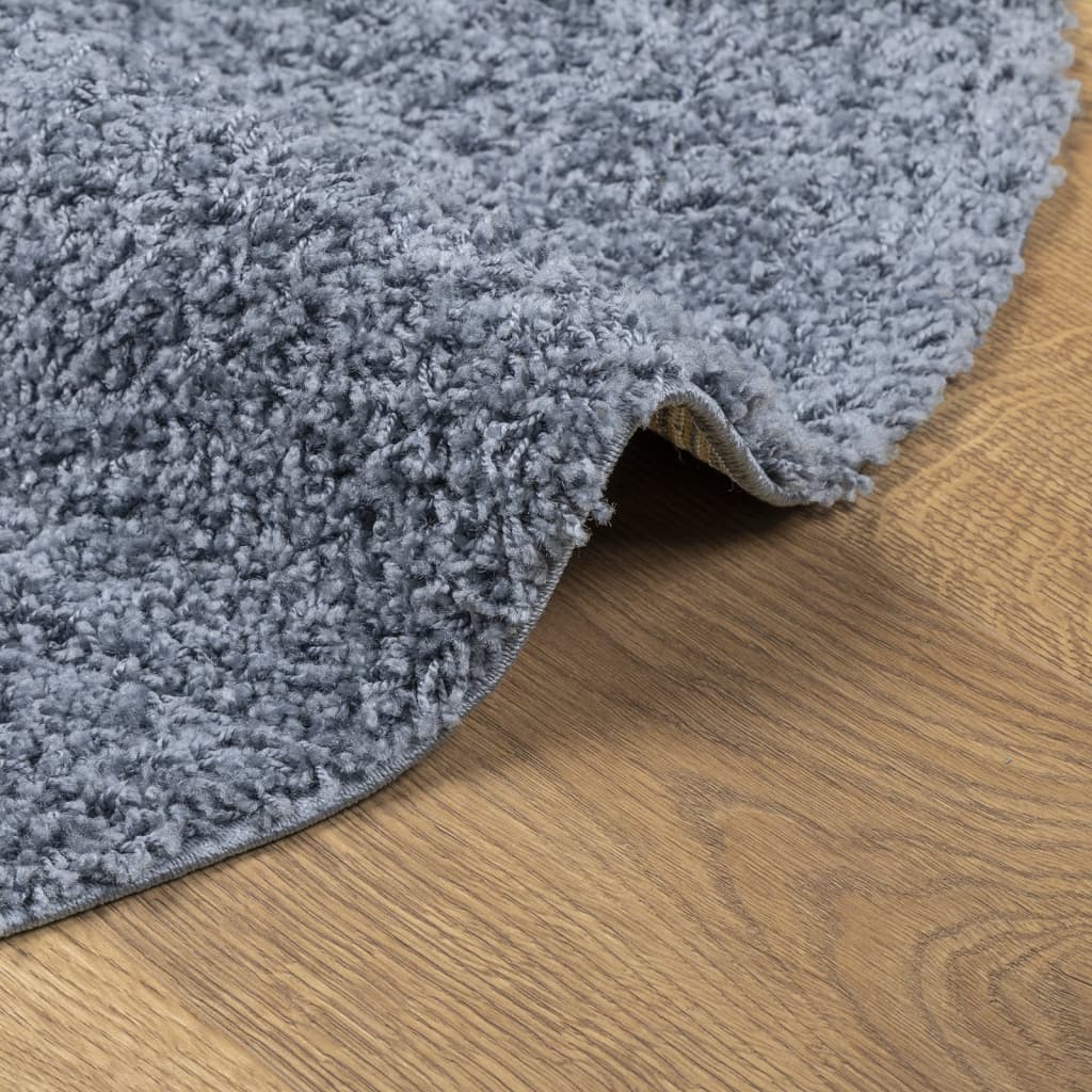 Tappeto Shaggy PAMPLONA a Pelo Lungo Moderno Blu Ø 80 cm - homemem39
