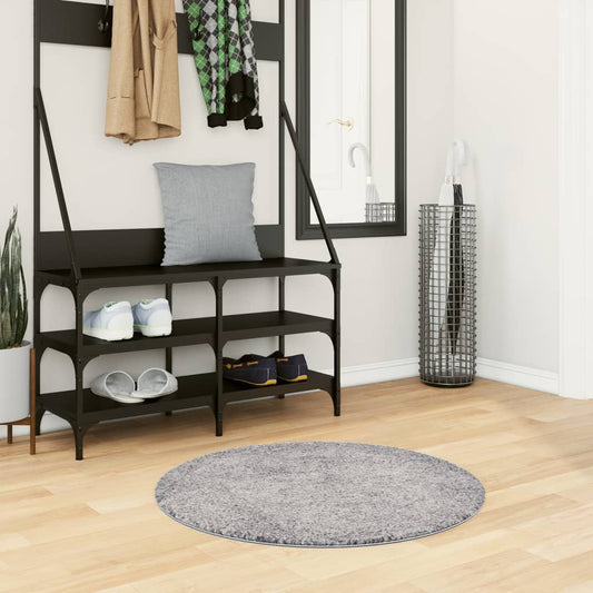 Tappeto Shaggy PAMPLONA a Pelo Lungo Moderno Blu Ø 80 cm - homemem39