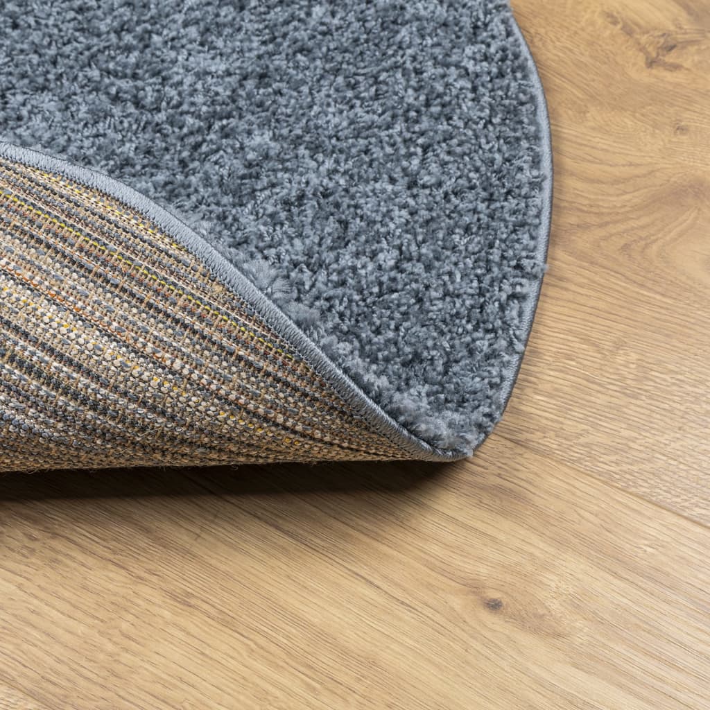 Tappeto Shaggy PAMPLONA a Pelo Lungo Moderno Blu Ø 100 cm - homemem39