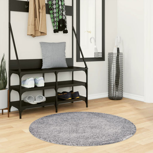 Tappeto Shaggy PAMPLONA a Pelo Lungo Moderno Blu Ø 100 cm - homemem39