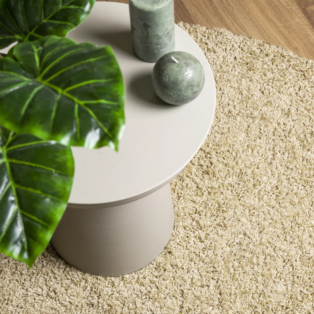 Tappeto Shaggy PAMPLONA a Pelo Lungo Moderno Oro Ø 100 cm - homemem39