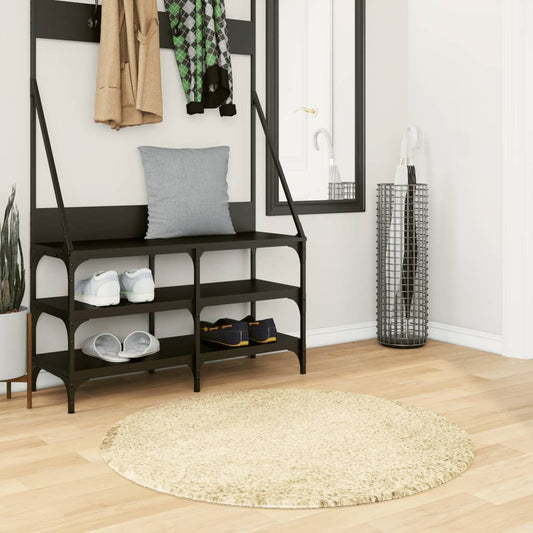 Tappeto Shaggy PAMPLONA a Pelo Lungo Moderno Oro Ø 100 cm - homemem39