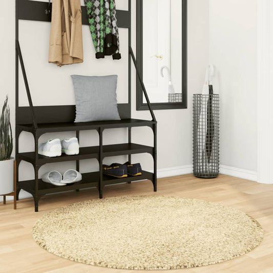 Tappeto Shaggy PAMPLONA a Pelo Lungo Moderno Oro Ø 120 cm - homemem39