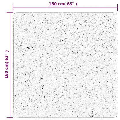 Tappeto Shaggy PAMPLONA a Pelo Lungo Crema e Nero 160x160 cm