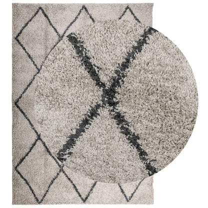 Tappeto Shaggy PAMPLONA Pelo Lungo Beige e Antracite 160x230 cm - homemem39