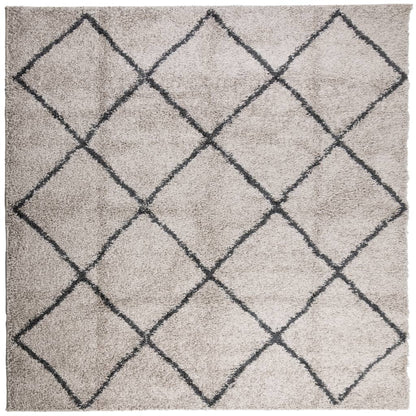 Tappeto Shaggy PAMPLONA Pelo Lungo Beige e Antracite 240x240 cm - homemem39