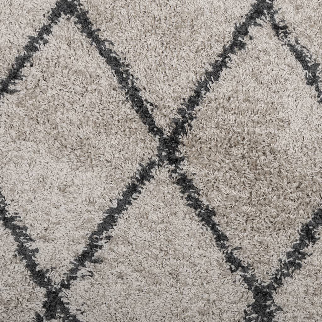 Tappeto Shaggy PAMPLONA Pelo Lungo Beige e Antracite 240x240 cm - homemem39
