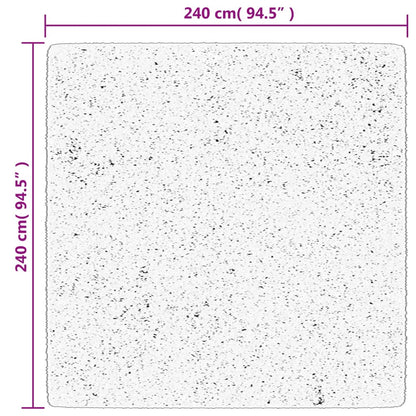 Tappeto Shaggy PAMPLONA a Pelo Lungo Nero e Crema 240x240 cm - homemem39