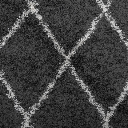 Tappeto Shaggy PAMPLONA a Pelo Lungo Nero e Crema 240x340 cm - homemem39