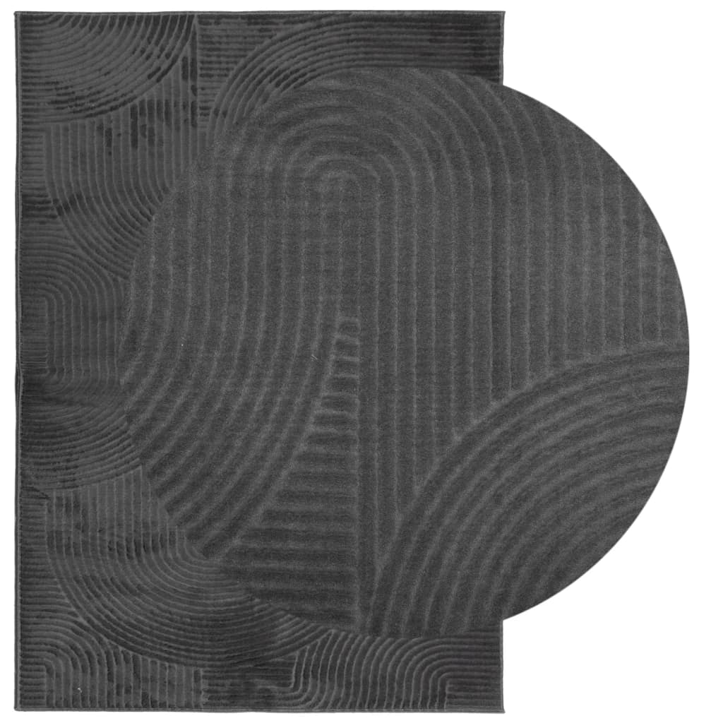 Tappeto IZA a Pelo Corto Aspetto Scandinavo antracite 140x200cm - homemem39