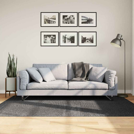 Tappeto IZA a Pelo Corto Aspetto Scandinavo antracite 140x200cm - homemem39