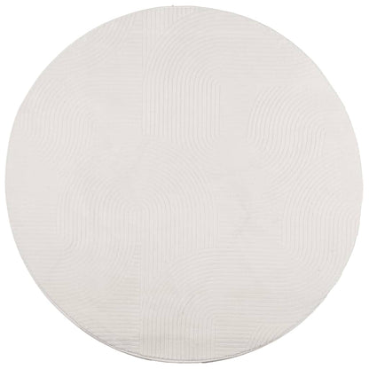 Tappeto IZA a Pelo Corto con Aspetto Scandinavo Crema Ø 80 cm