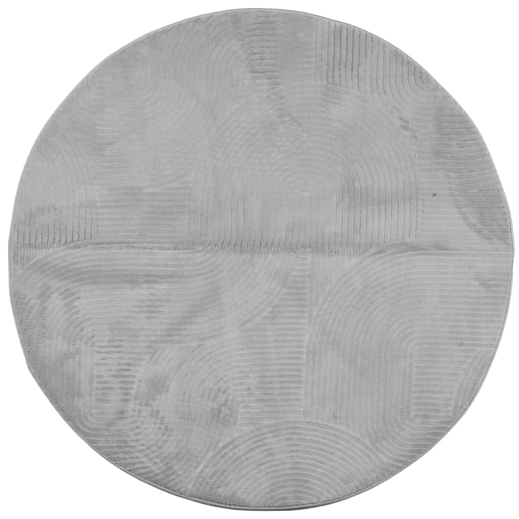 Tappeto IZA a Pelo Corto con Aspetto Scandinavo Grigio Ø 80 cm - homemem39