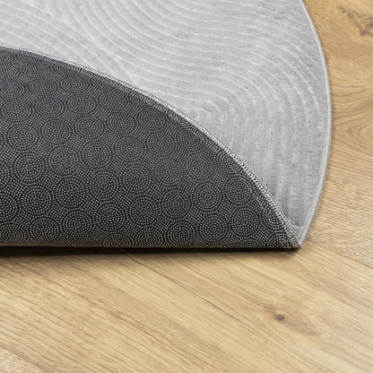 Tappeto IZA a Pelo Corto con Aspetto Scandinavo Grigio Ø 80 cm - homemem39