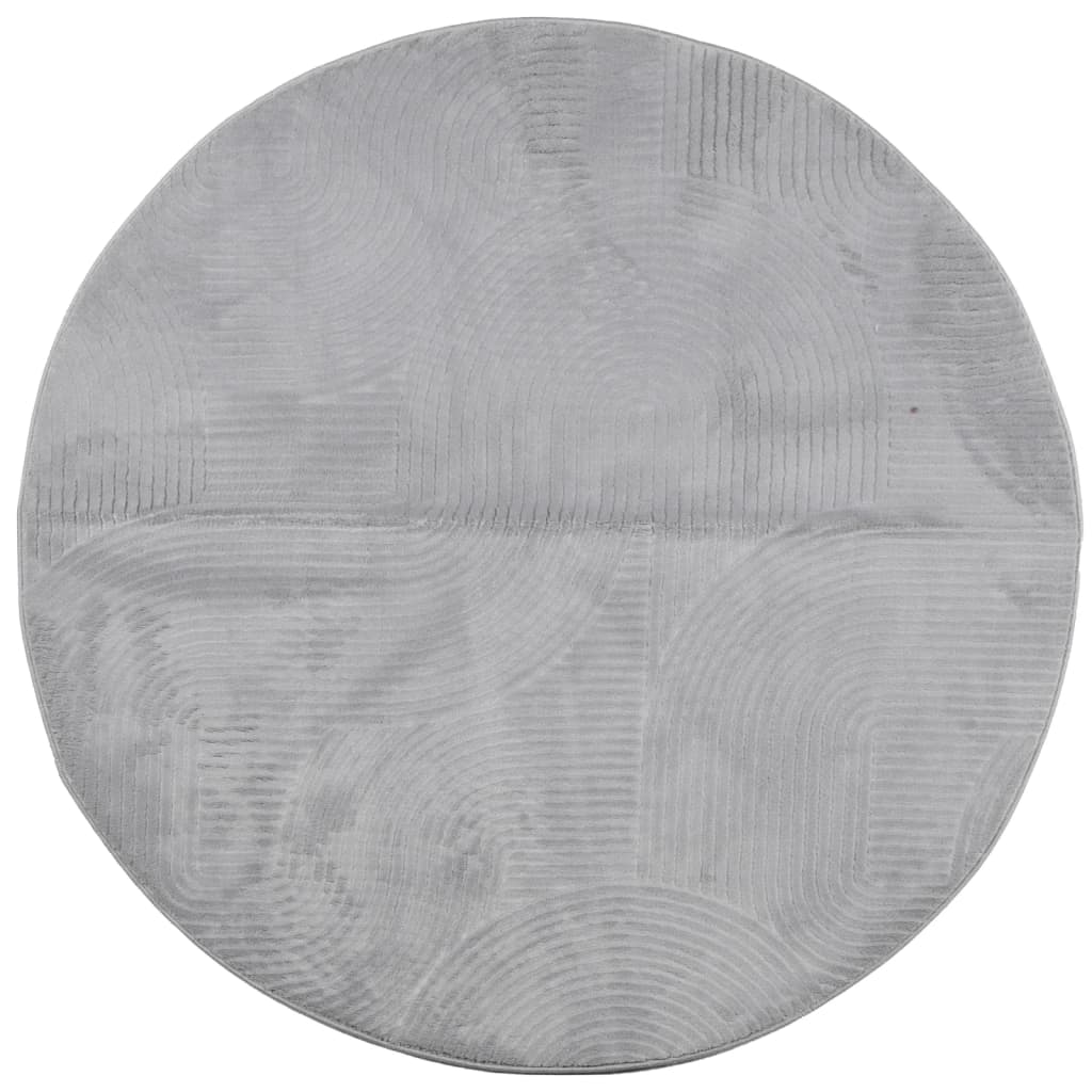 Tappeto IZA a Pelo Corto con Aspetto Scandinavo Grigio Ø 100 cm - homemem39