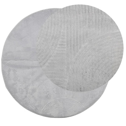 Tappeto IZA a Pelo Corto con Aspetto Scandinavo Grigio Ø 100 cm - homemem39
