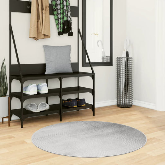 Tappeto IZA a Pelo Corto con Aspetto Scandinavo Grigio Ø 100 cm - homemem39