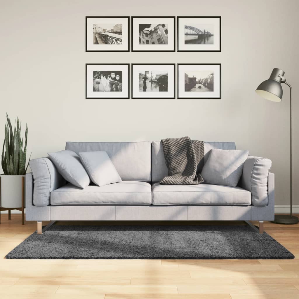 Tappeto OVIEDO a Pelo Corto Antracite 80x150 cm - homemem39