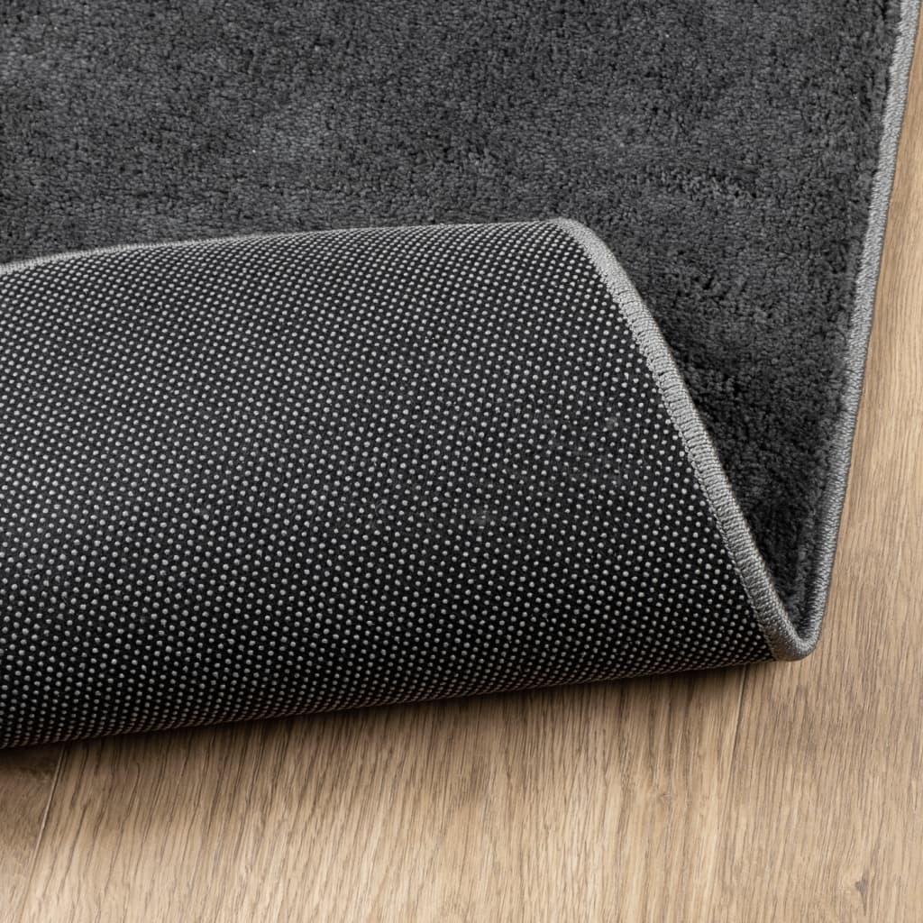 Tappeto OVIEDO a Pelo Corto Antracite 80x250 cm - homemem39
