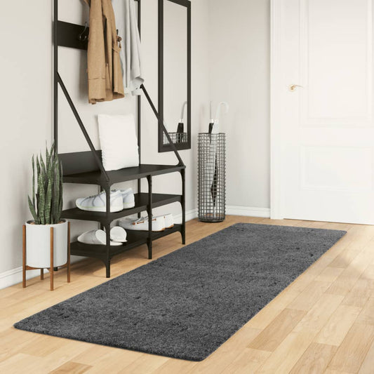 Tappeto OVIEDO a Pelo Corto Antracite 80x250 cm - homemem39