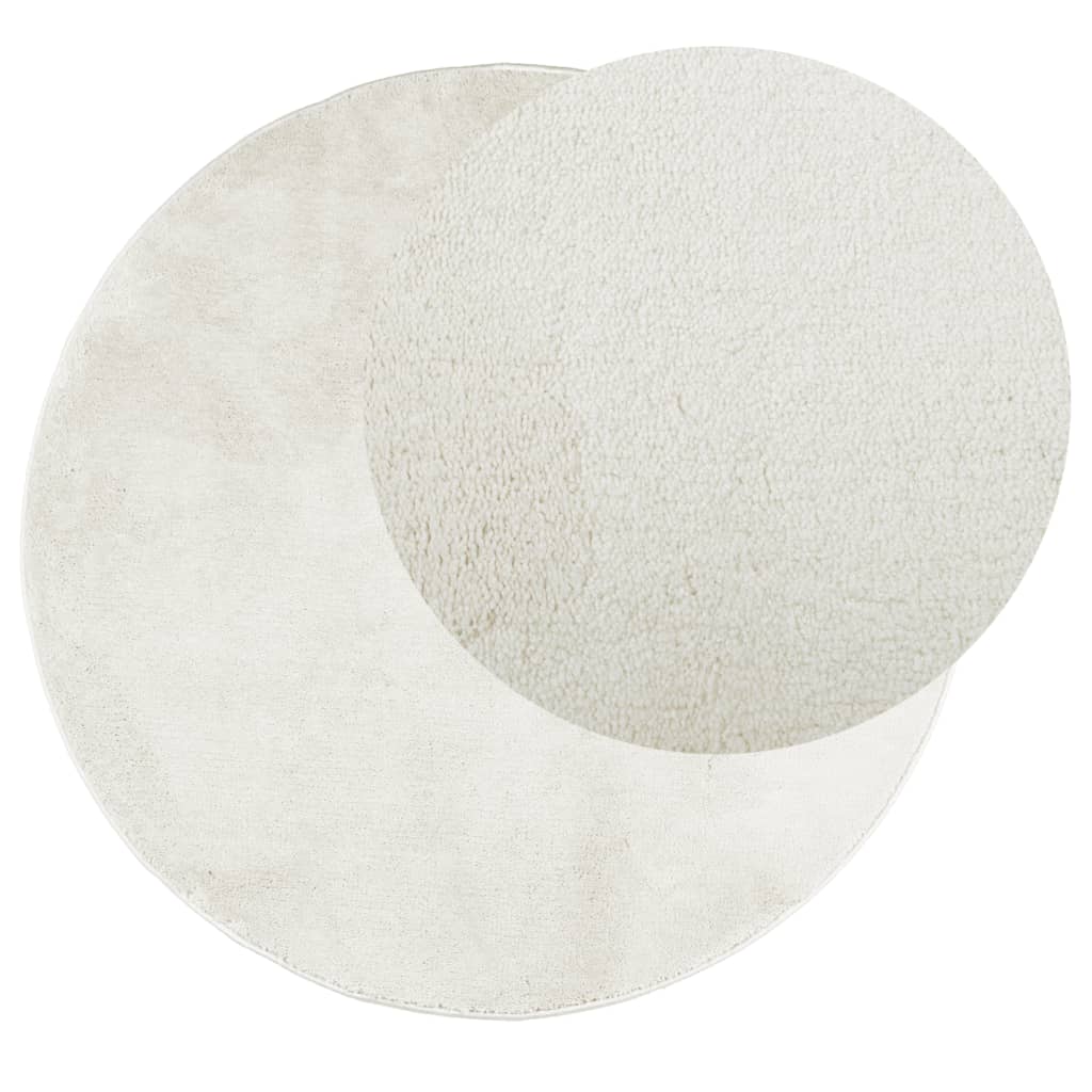 Tappeto OVIEDO a Pelo Corto Crema Ø 80 cm - homemem39