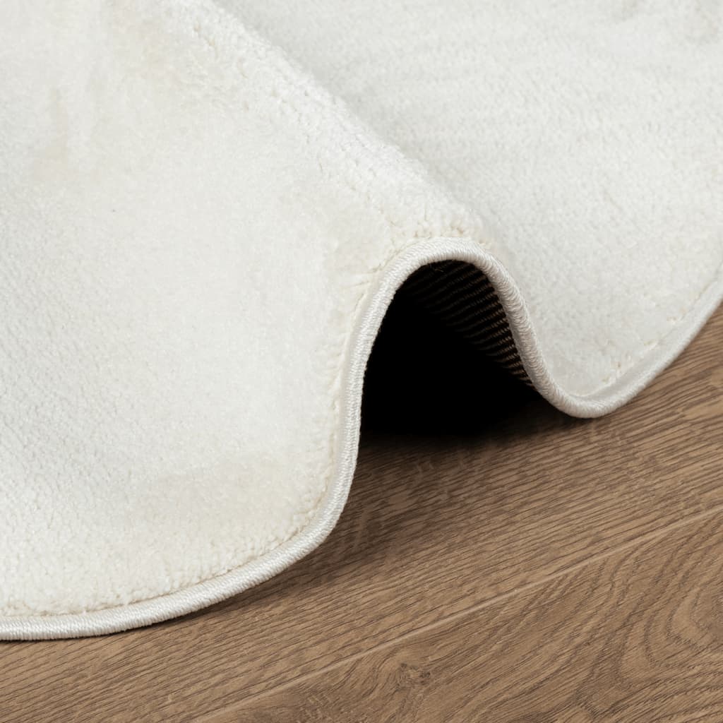 Tappeto OVIEDO a Pelo Corto Crema Ø 80 cm - homemem39