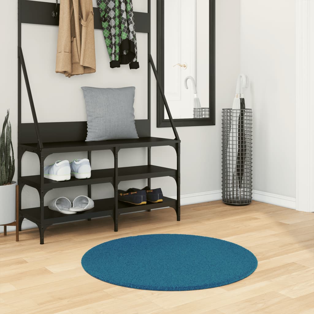 Tappeto OVIEDO a Pelo Corto Turchese Ø 80 cm | homemem39