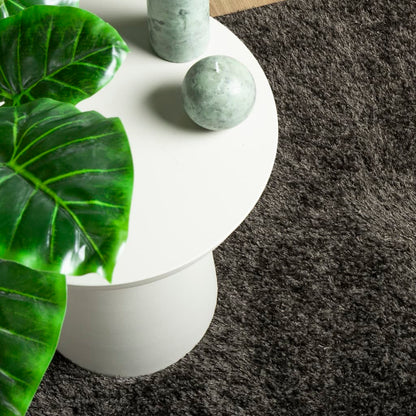 Tappeto a Pelo Lucido Lungo ISTAN Effetto Antracite 100x200 cm