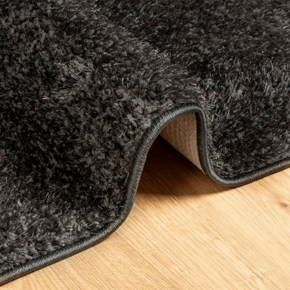 Tappeto a Pelo Lucido Lungo ISTAN Effetto Antracite 120x170 cm - homemem39