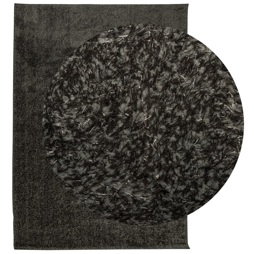 Tappeto a Pelo Lucido Lungo ISTAN Effetto Antracite 200x280 cm - homemem39