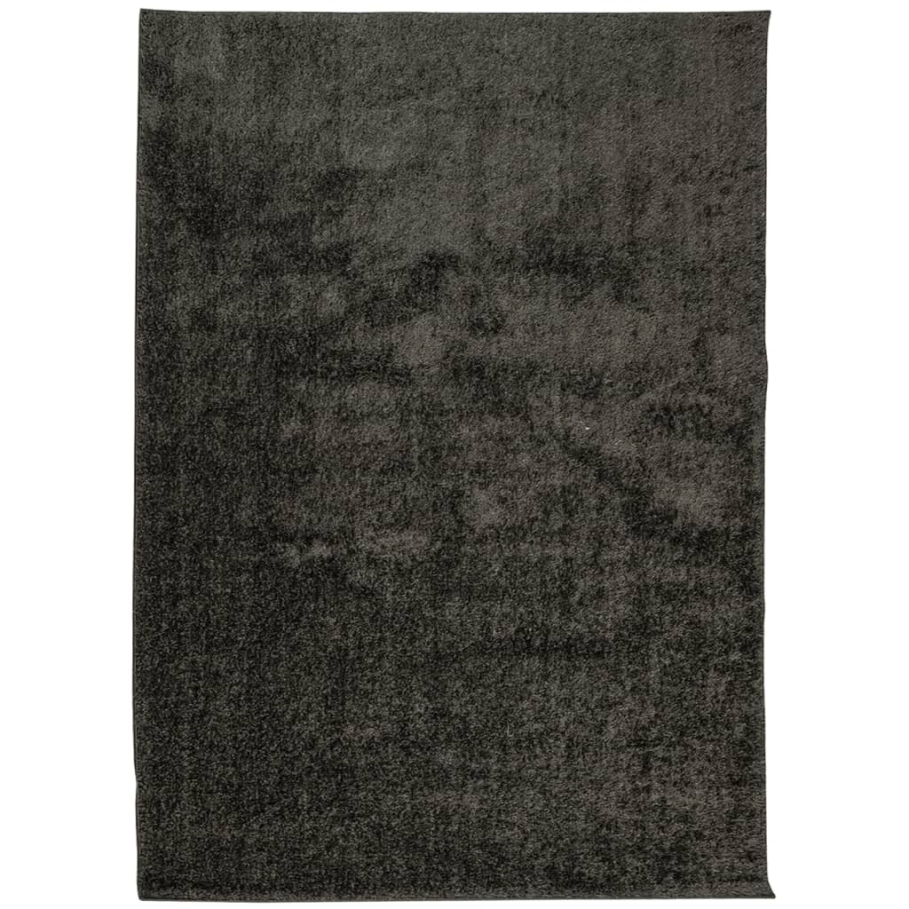 Tappeto a Pelo Lucido Lungo ISTAN Effetto Antracite 240x340 cm - homemem39