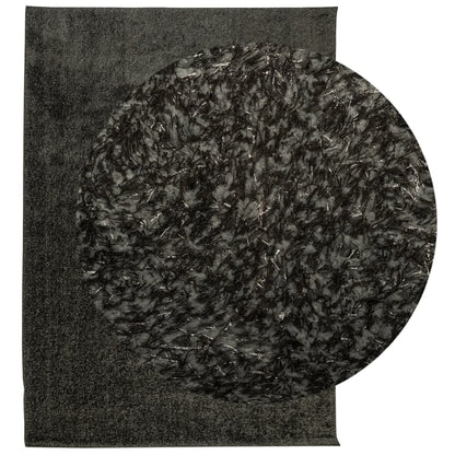 Tappeto a Pelo Lucido Lungo ISTAN Effetto Antracite 240x340 cm - homemem39