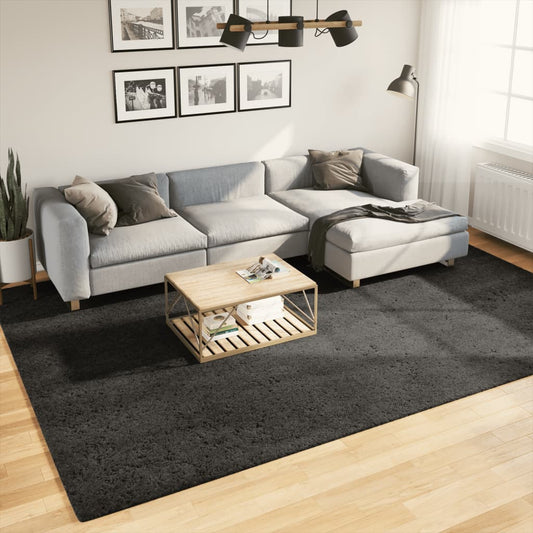 Tappeto a Pelo Lucido Lungo ISTAN Effetto Antracite 240x340 cm - homemem39