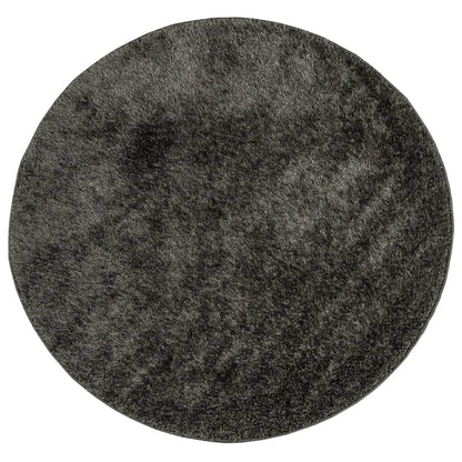 Tappeto a Pelo Lucido Lungo ISTAN Effetto Antracite Ø 80 cm - homemem39