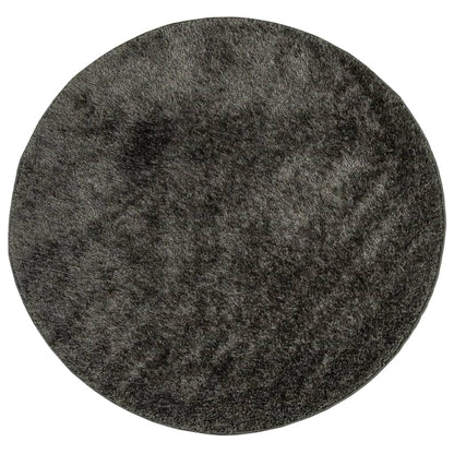 Tappeto a Pelo Lucido Lungo ISTAN Effetto Antracite Ø 120 cm - homemem39