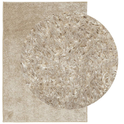 Tappeto a Pelo Lucido Lungo ISTAN Effetto Beige 140x200 cm - homemem39