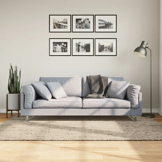 Tappeto a Pelo Lucido Lungo ISTAN Effetto Beige 140x200 cm - homemem39
