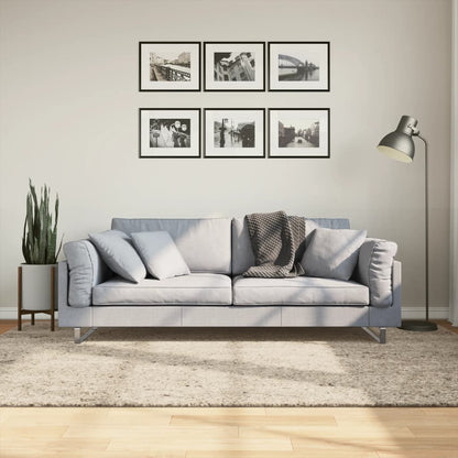 Tappeto a Pelo Lucido Lungo ISTAN Effetto Beige 160x230 cm - homemem39