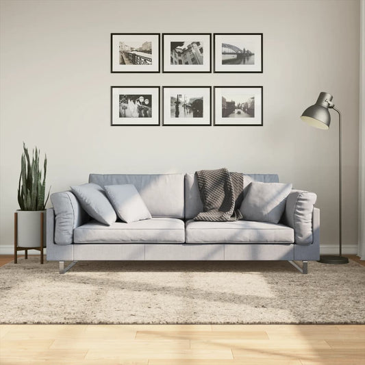Tappeto a Pelo Lucido Lungo ISTAN Effetto Beige 160x230 cm - homemem39