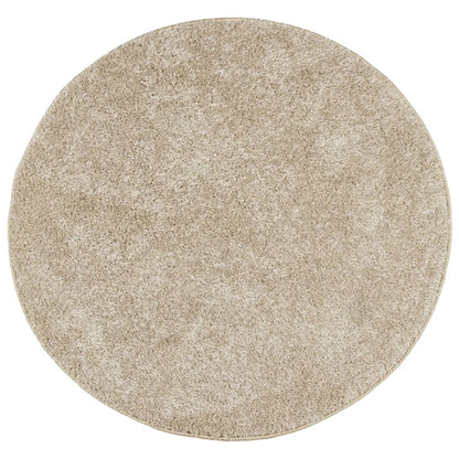 Tappeto a Pelo Lucido Lungo ISTAN Effetto Beige Ø 80 cm - homemem39